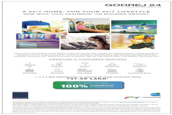 Presenting 24/7 Homes at Sarjapur Road - Now with 100% Cashback on Booking Amount at Godrej 24